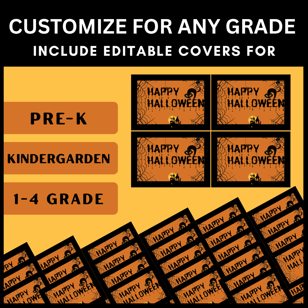Editable Halloween Flipbook templates for all grade levels